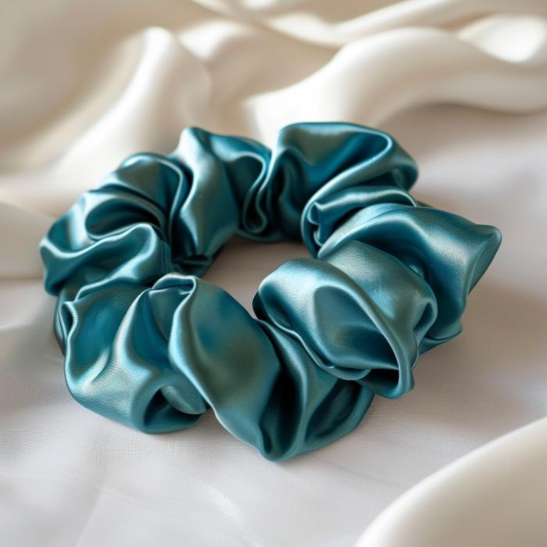 Mulberry Silk Scrunchies 3 pack. ( Colors - Teal, Rose taupe, Silver grey)