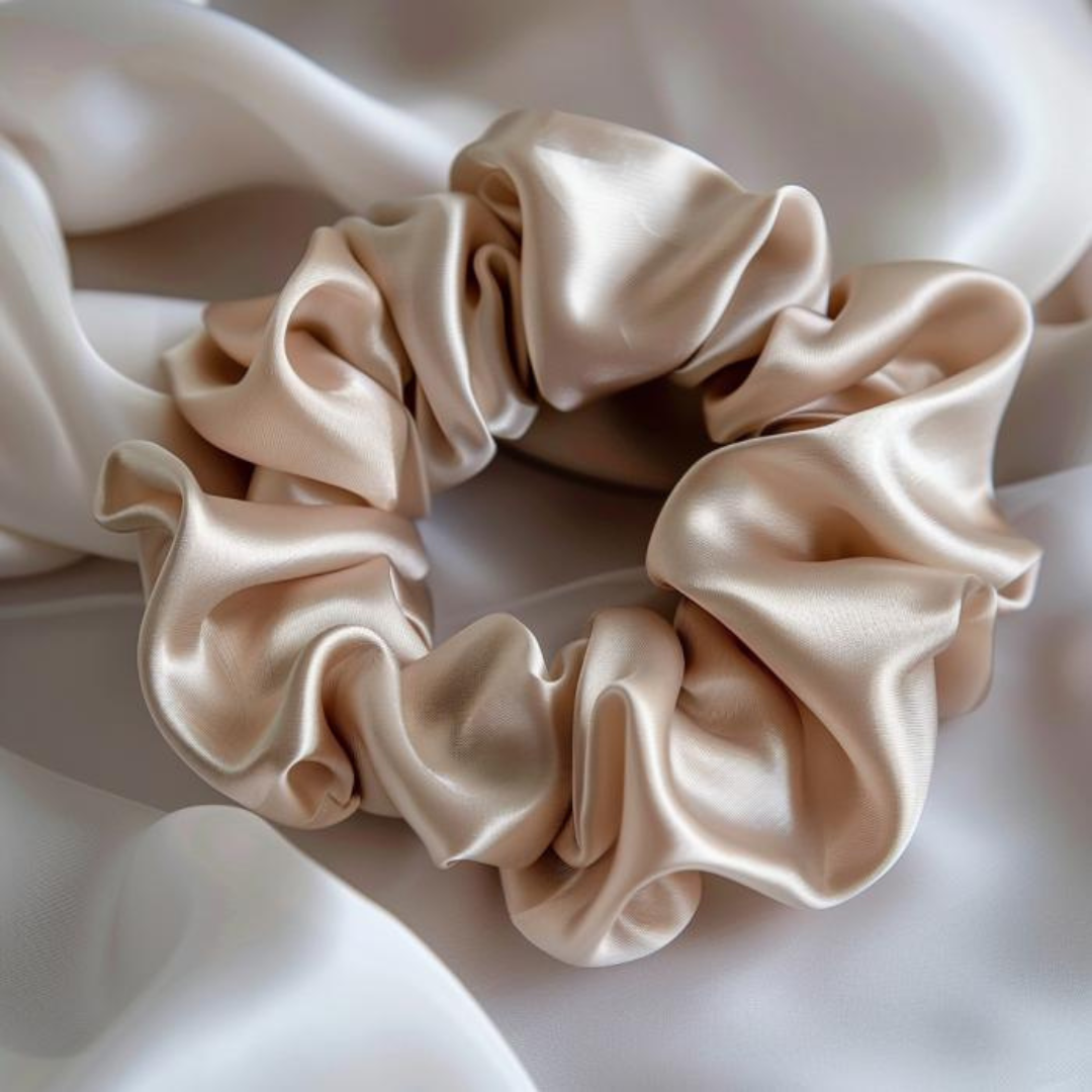 Mulberry Silk Scrunchies 3 pack. ( Colors - Teal, Rose taupe, Silver grey)