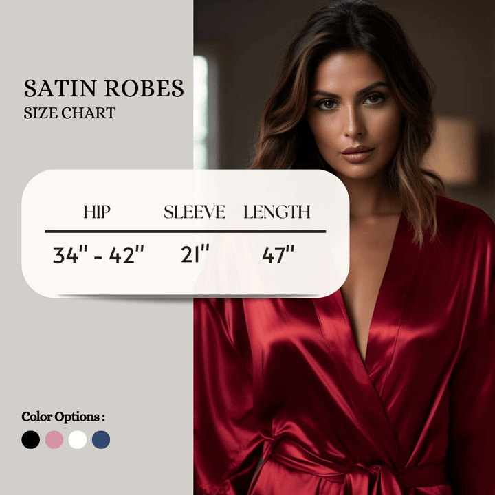 Women Satin Babydoll Belted Kimono Robe