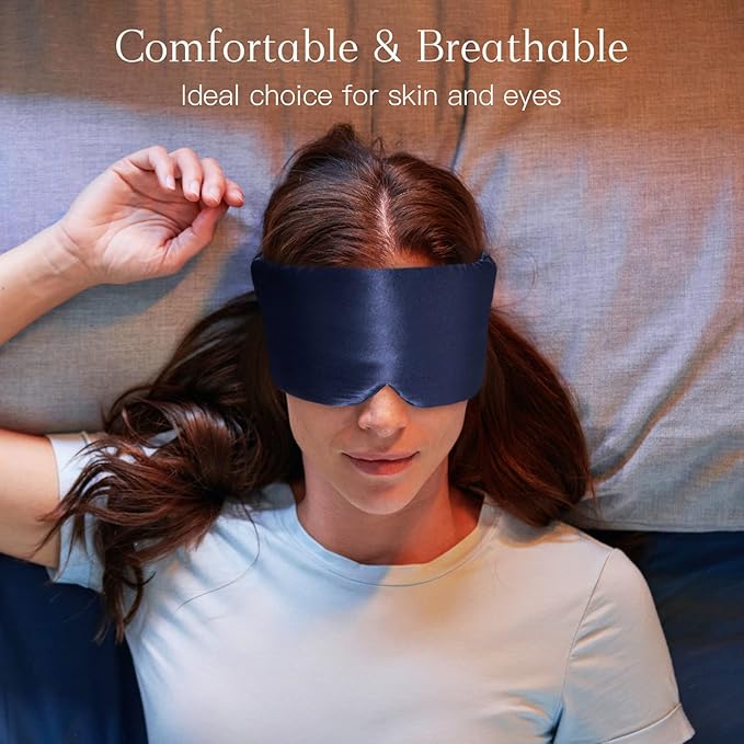 Satin Sleep Mask & Blindfold with Adjustable Velcro Strap