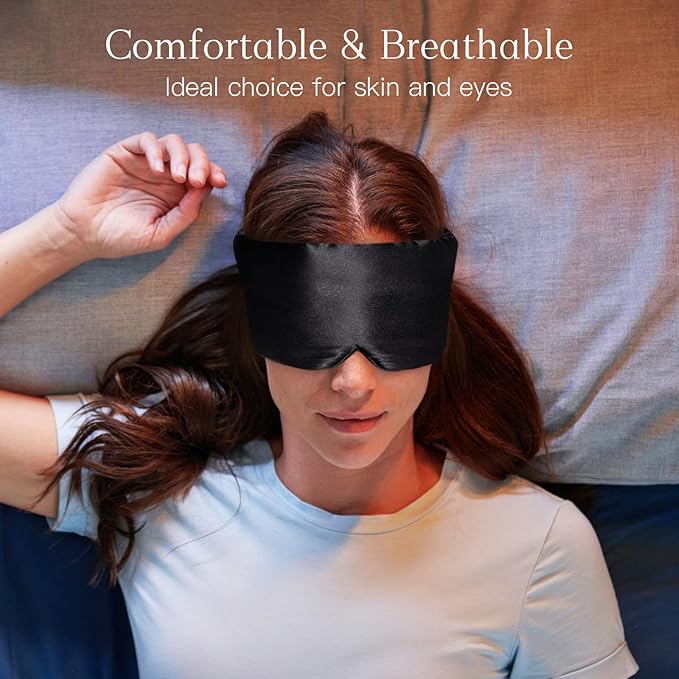 Satin Sleep Mask & Blindfold with Adjustable Velcro Strap