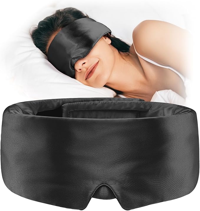 Satin Sleep Mask & Blindfold with Adjustable Velcro Strap