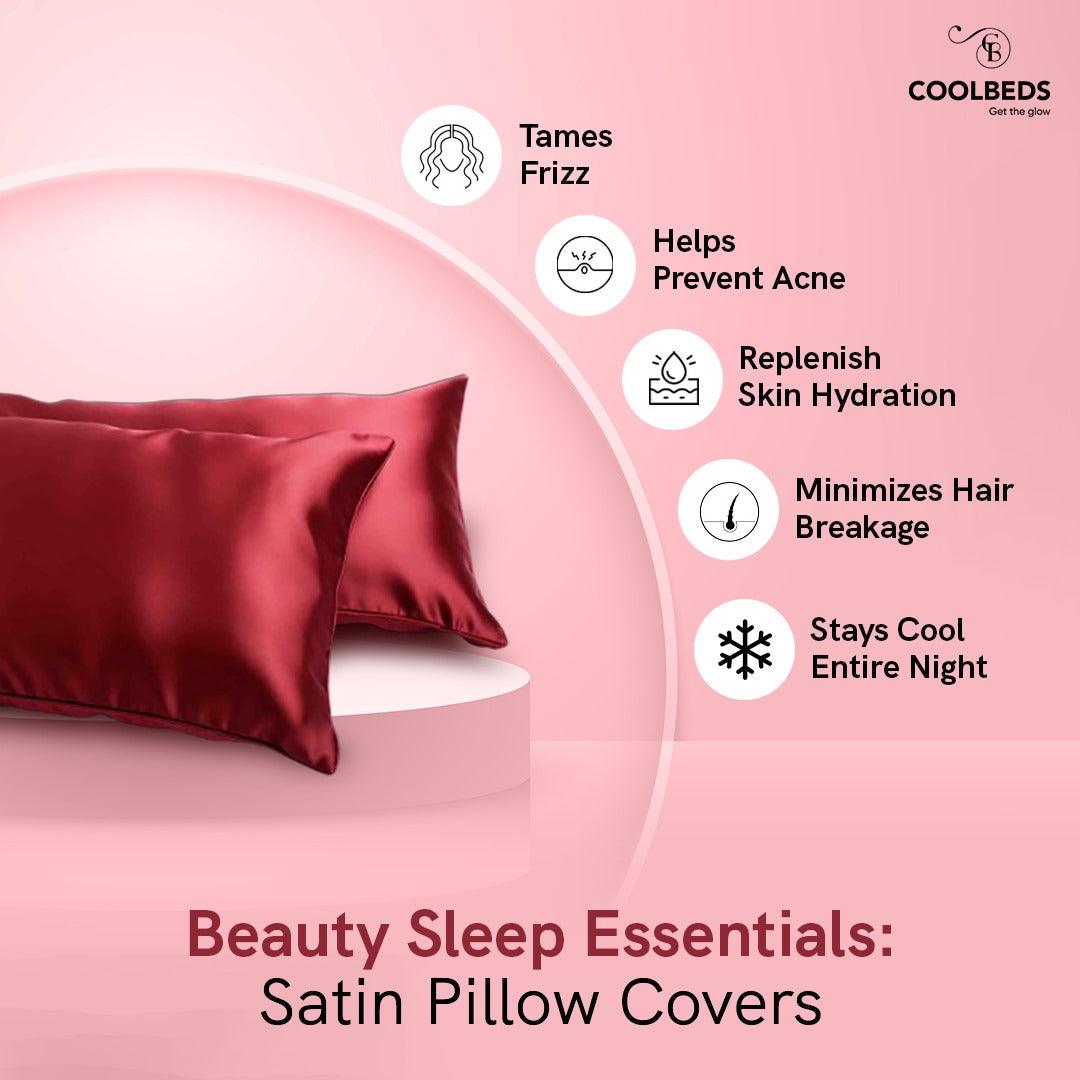 Satin Pillow Covers 2  with 3 Satin Scrunchies