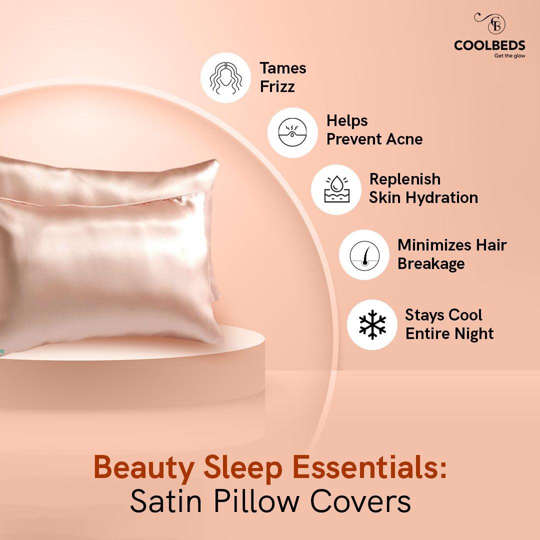 Satin Pillow Covers 2  with 3 Satin Scrunchies