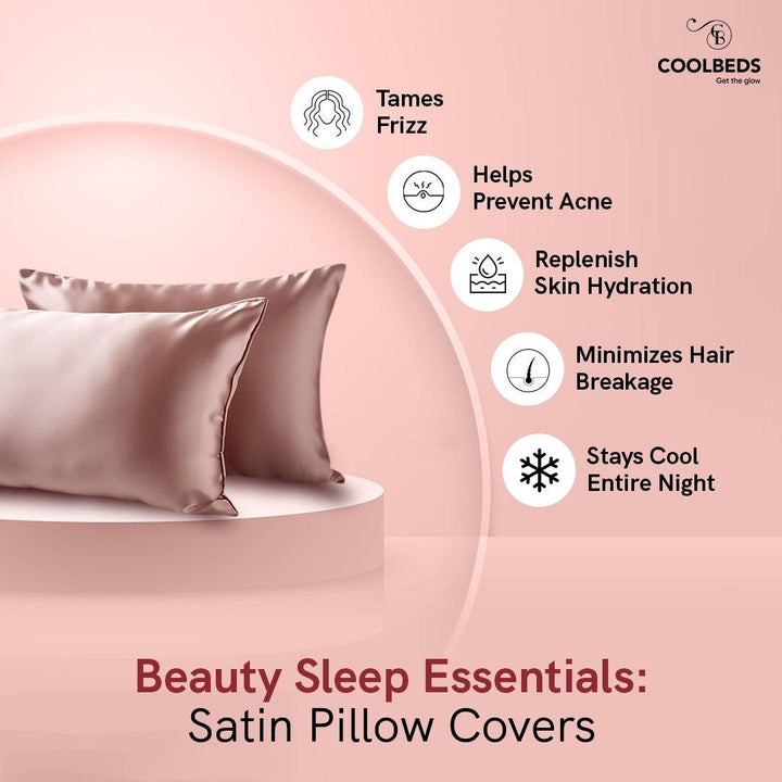 Satin Pillow Covers 2  with 3 Satin Scrunchies