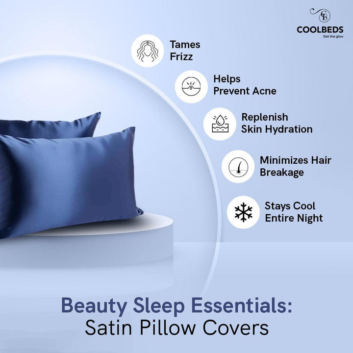 Satin Pillow Covers 2  with 3 Satin Scrunchies