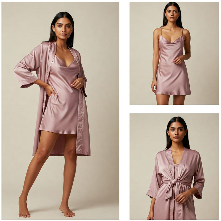 Satin Slip and Robe Set