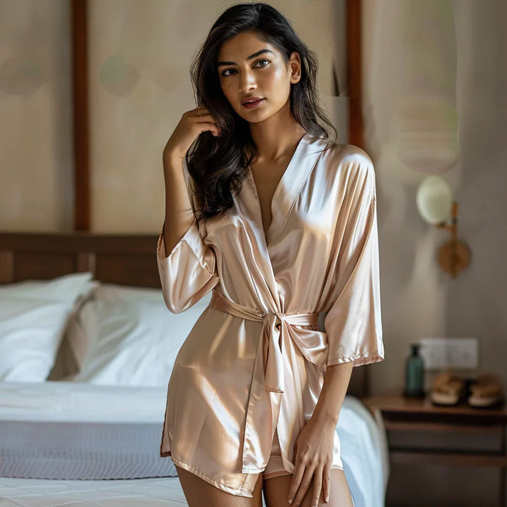 Satin Robe and Pillowcover Bundle