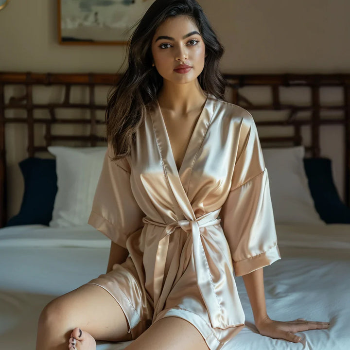 Satin Robe and Pillowcover Bundle