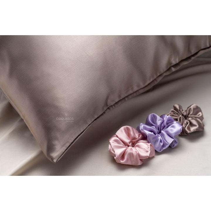Satin Pillow Covers 2  with 3 Satin Scrunchies