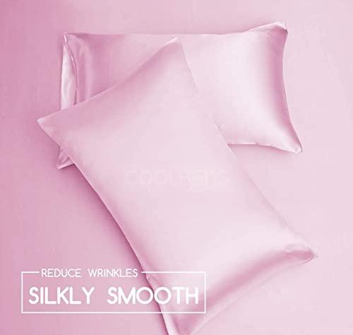Satin Pillow Covers 2  with 3 Satin Scrunchies