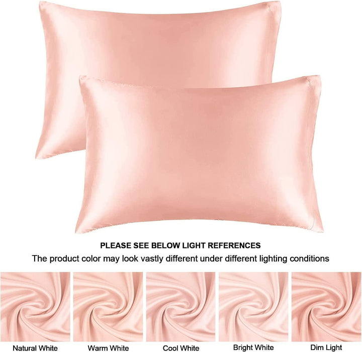 Satin Pillow Covers 2  with 3 Satin Scrunchies