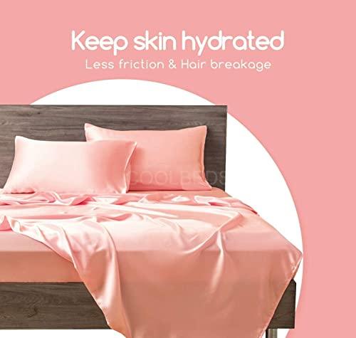 Satin Pillow Covers with 3 Satin Scrunchies (Pack of 2 Pillowcovers)