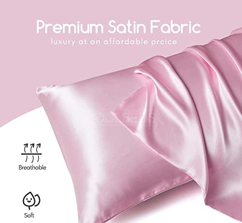 Satin Pillow Covers 2  with 3 Satin Scrunchies
