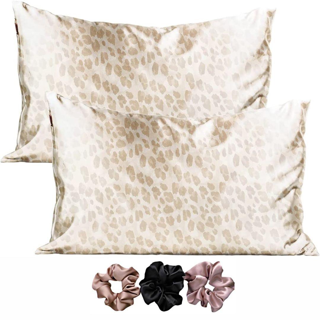 Satin Pillow Covers 2  with 3 Satin Scrunchies