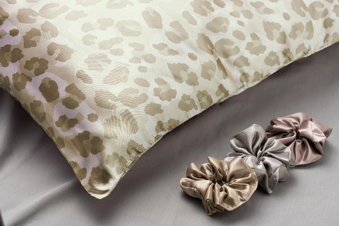 Satin Pillow Covers 2  with 3 Satin Scrunchies