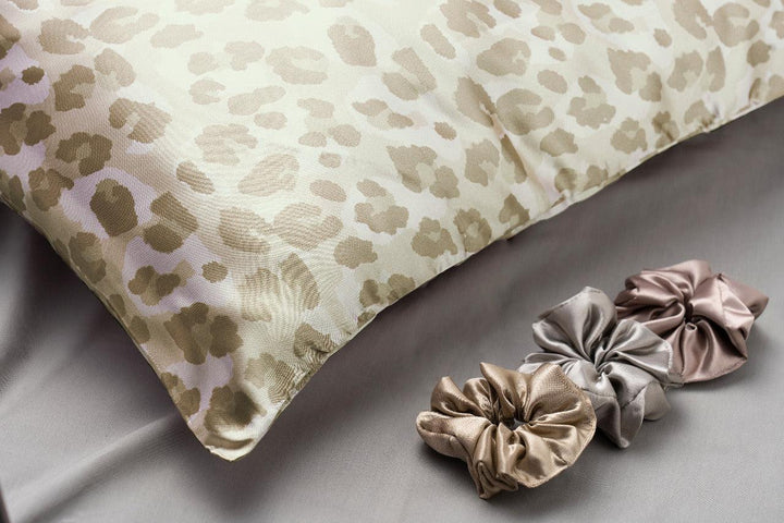 Satin Pillow Covers 2  with 3 Satin Scrunchies