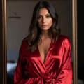 Silky Babydoll Belted Kimono Robe