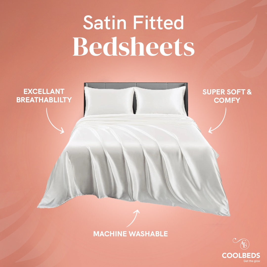 Satin Elastic Fitted Sheet & Satin Robe Combo
