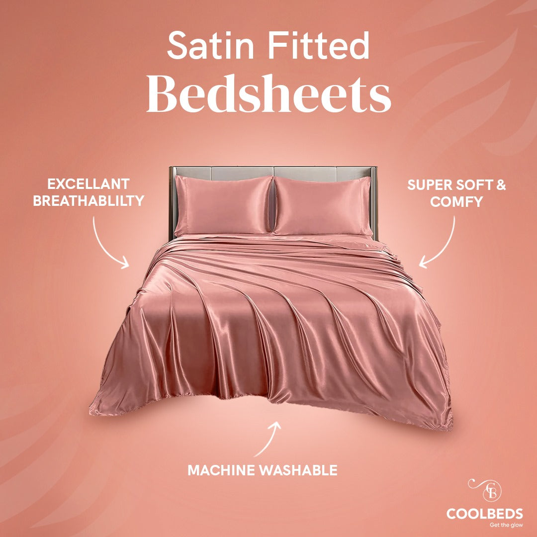 Satin Elastic Fitted Sheet & Satin Robe Combo