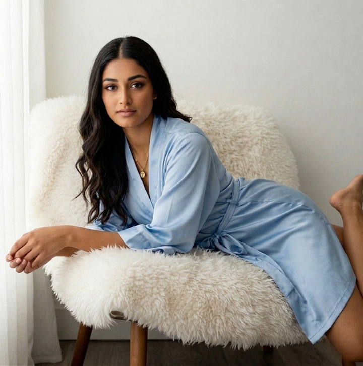 Silky Babydoll Belted Kimono Robe