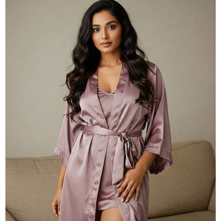 Satin Slip and Robe Set